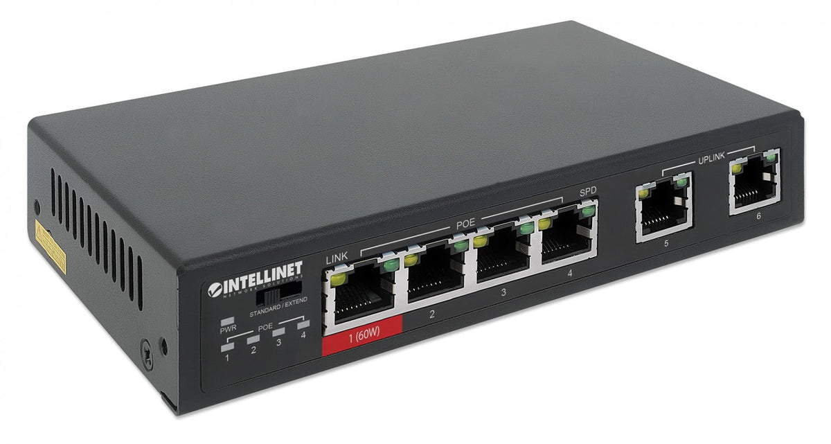 Intellinet 561686 commutateur réseau Fast Ethernet (10/100) Connexion Ethernet, supportant l'alimentation via ce port (PoE) Noir