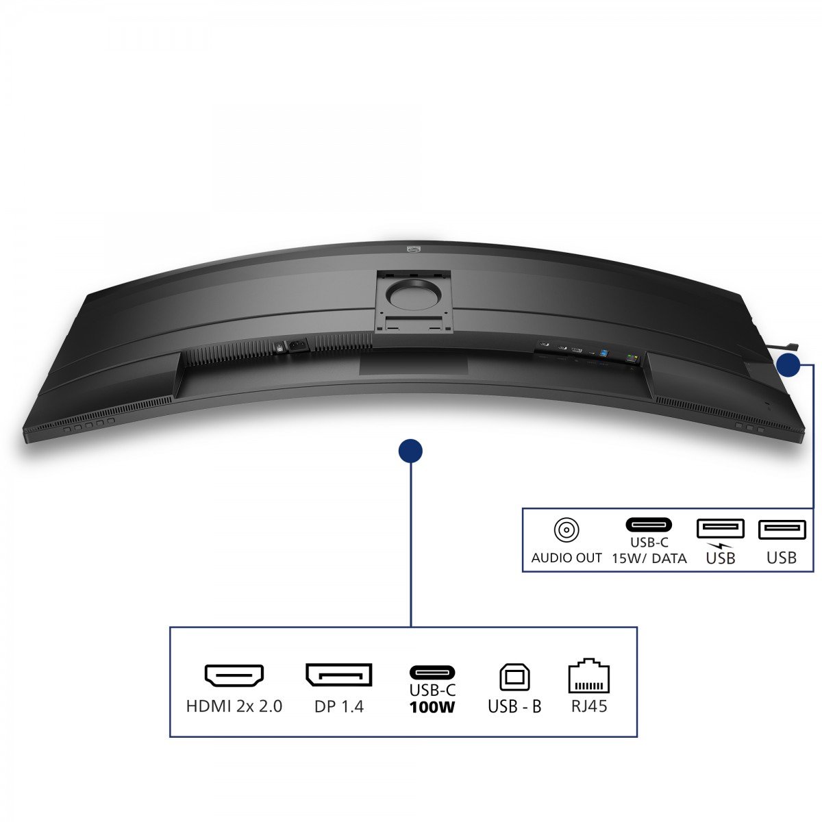 PHILIPS 49B2U5900C/00 48.8p 5120x1440 75Hz VA CURVED H/A 150MM SUPERWIDE USB C DOCKING DISPLAY 100W SmartKVM USB HUB SPEAKERS