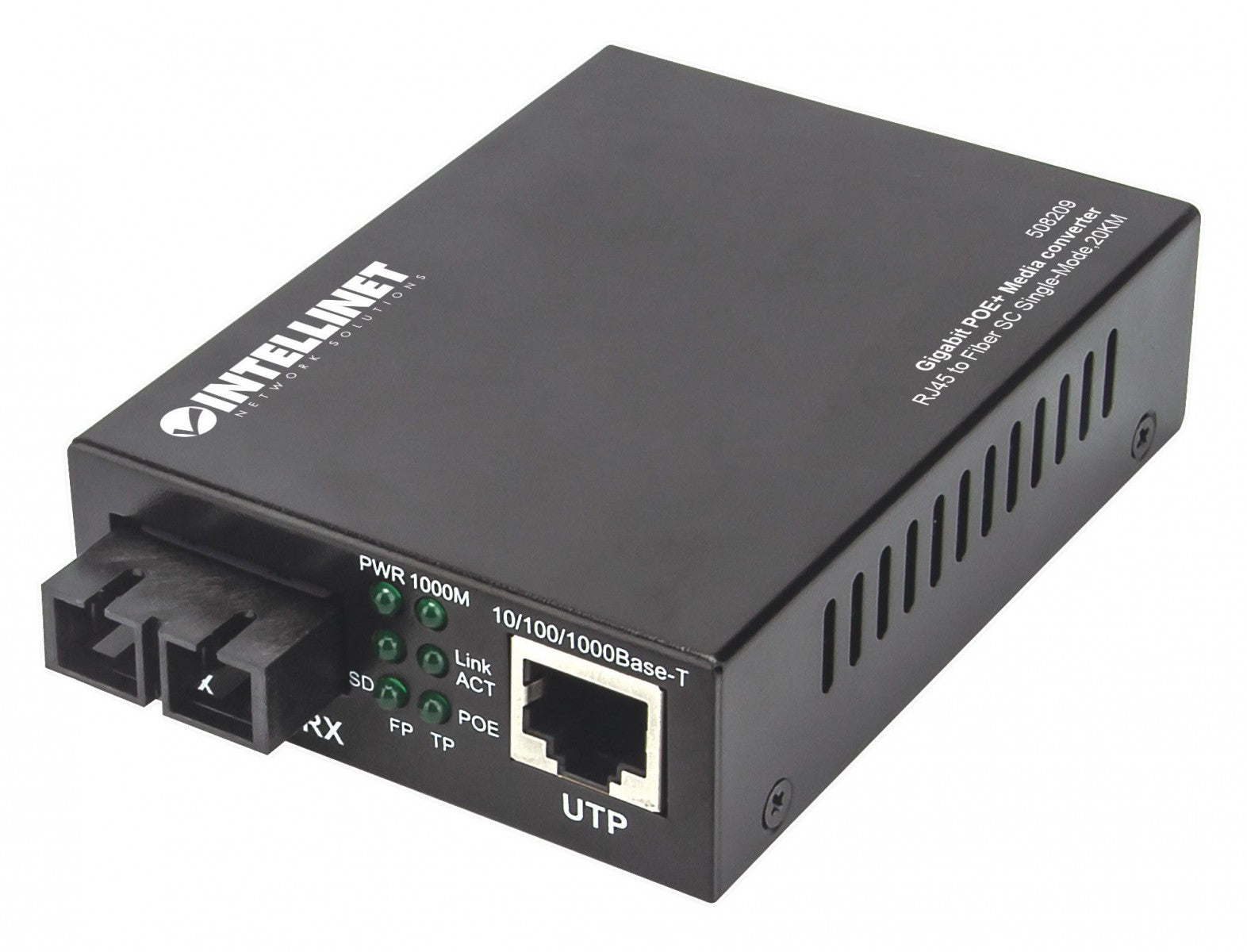 Intellinet 508209 convertisseur de support réseau 1000 Mbit/s 1310 nm Monomode Noir