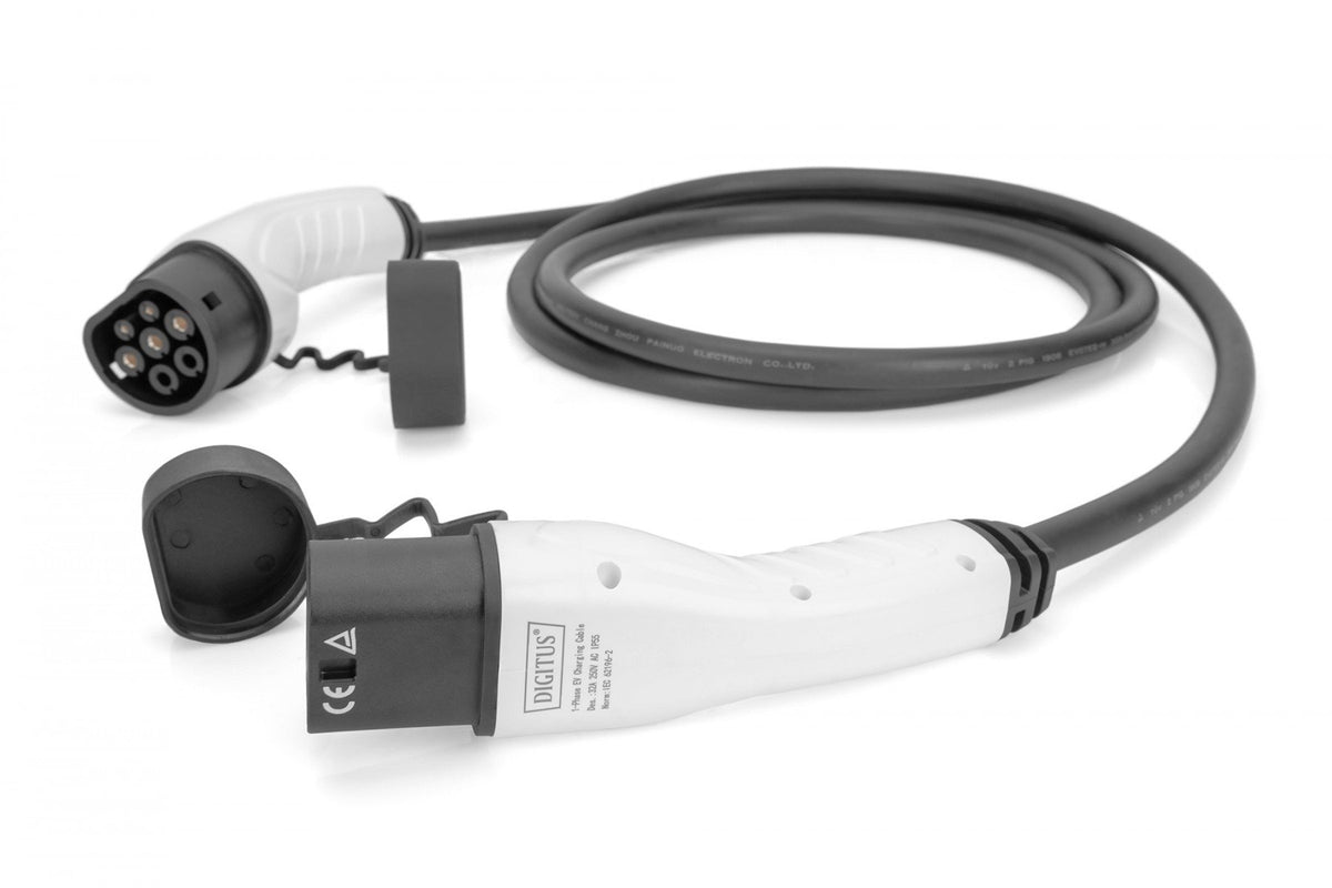 DIGITUS DK-1P32-050 Câble de charge pour véhicules électriques EV, Type 2 - Type 2, monophasé 240V, 32A, 7.4kW, 5m