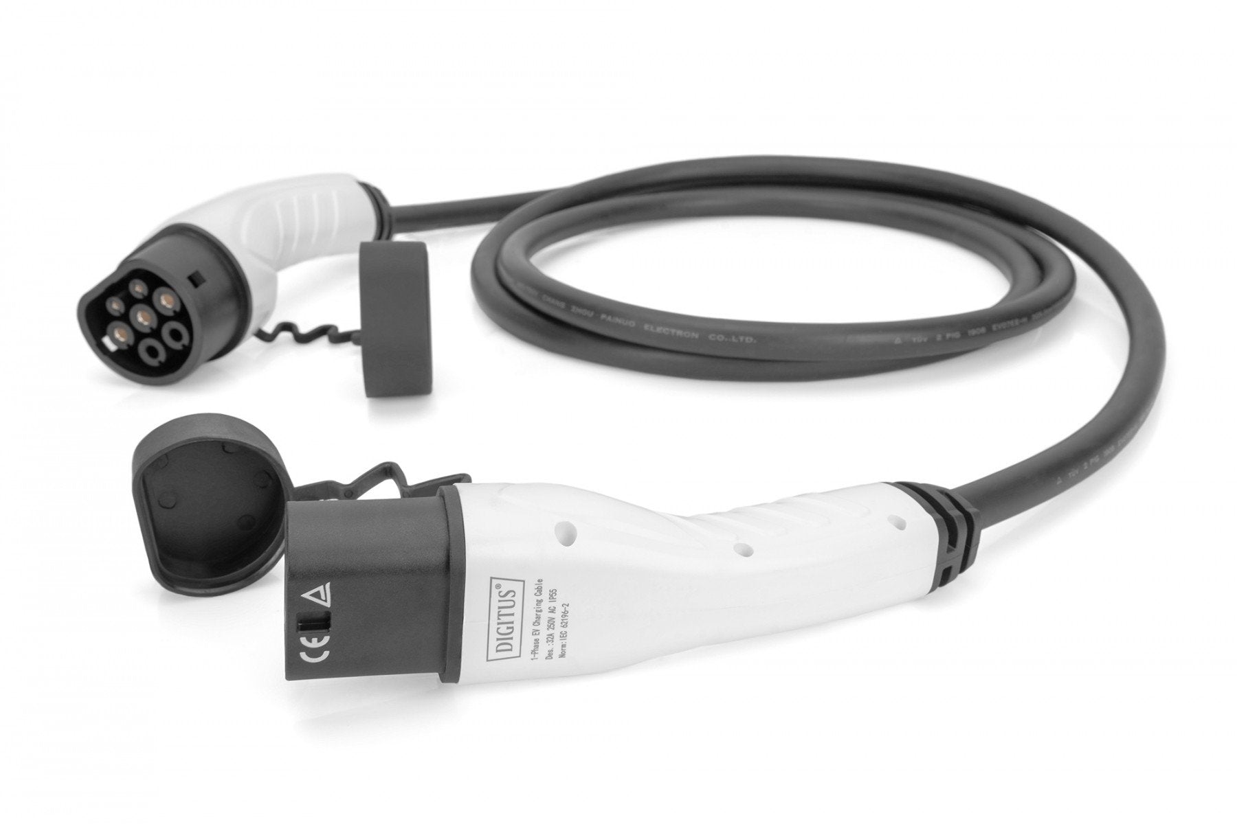 DIGITUS DK-1P32-050 Câble de charge pour véhicules électriques EV, Type 2 - Type 2, monophasé 240V, 32A, 7.4kW, 5m