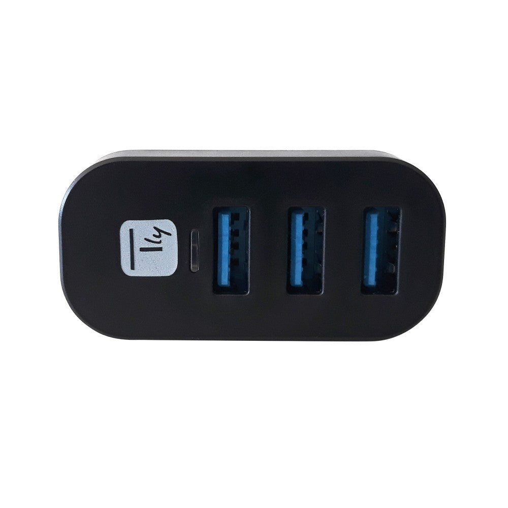 Techly IUSB3-HUB3-ROTB Hub USB 3.0 3 ports avec connecteur USB-A rotatif
