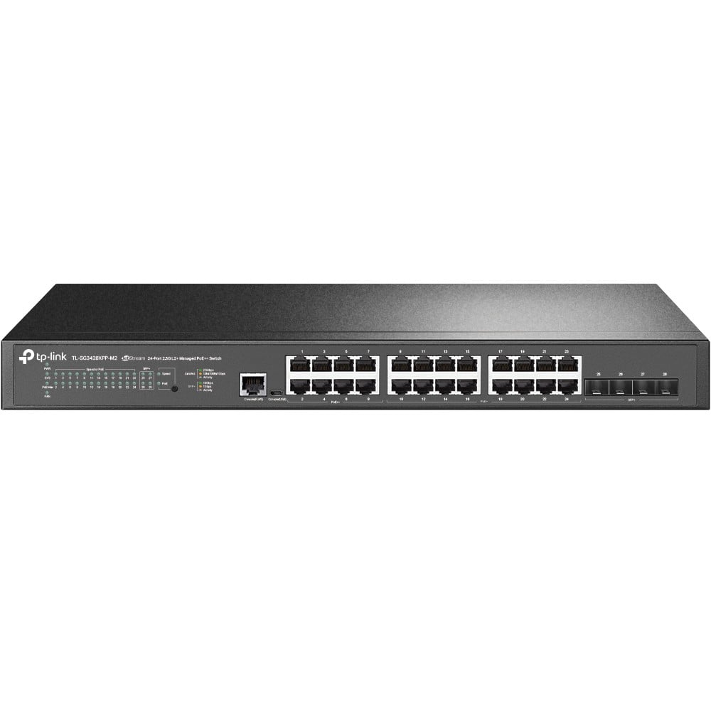 TP-Link JetStream TL-SG3428XPP-M2 commutateur réseau Géré L2+ 2.5G Ethernet (100/1000/2500) Connexion Ethernet, supportant l'alimentation via ce port (PoE) 1U N