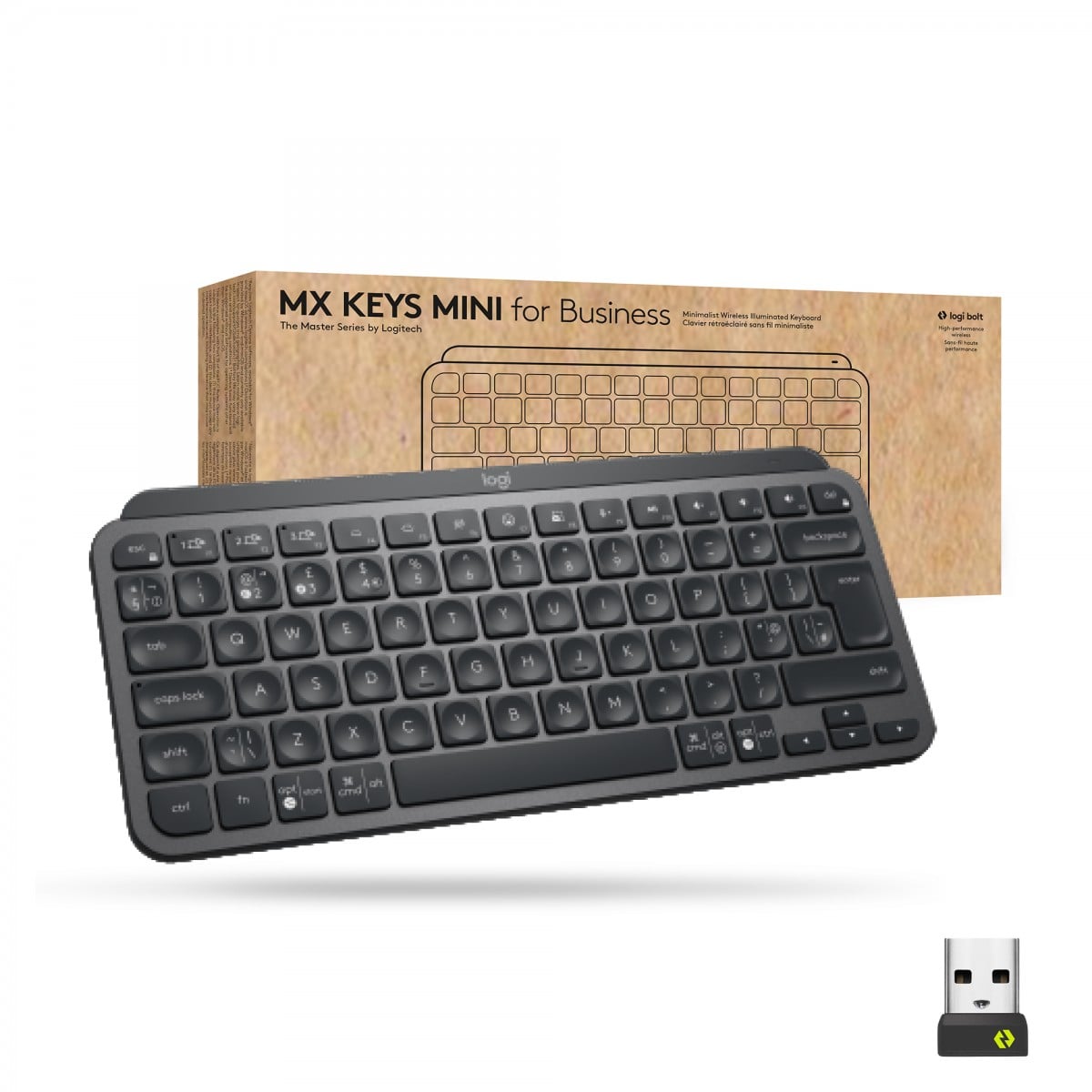 Logitech Master MX Keys Mini For Business clavier Bureau RF sans fil + Bluetooth QWERTY US International Graphite
