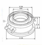 JUNKERS 7738112714 Adaptateur concentrique pour chaudiere air-gaz de combustion