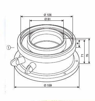 JUNKERS 7738112714 Adaptateur concentrique pour chaudiere air-gaz de combustion