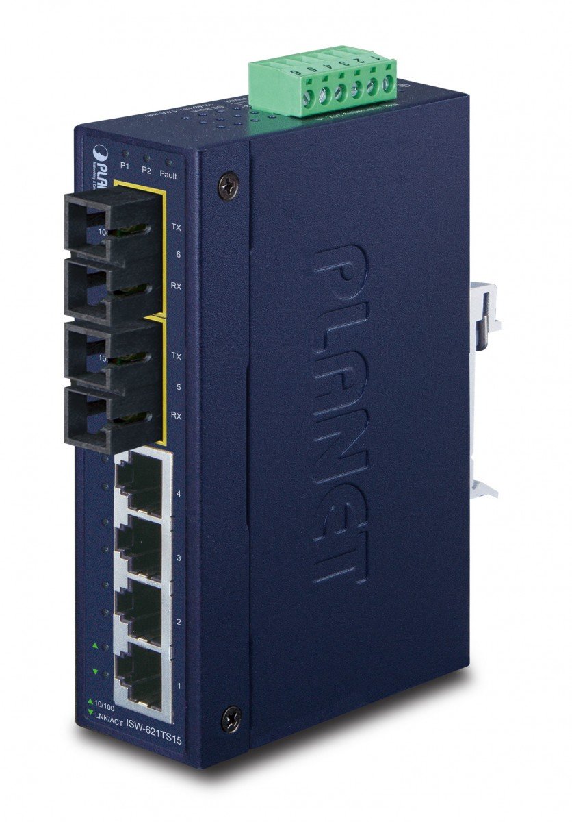 PLANET ISW-621TS15 commutateur réseau Non-géré L2 Fast Ethernet (10/100) Bleu