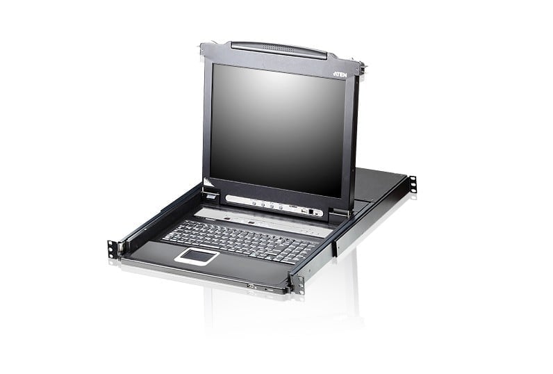 "Aten CL5708M-ATA-GG 8-Port PS/2-USB VGA 17"" LCD Commutateur KVM with Port en Guirlande USB Peripheral Support and avec clavier allemand"