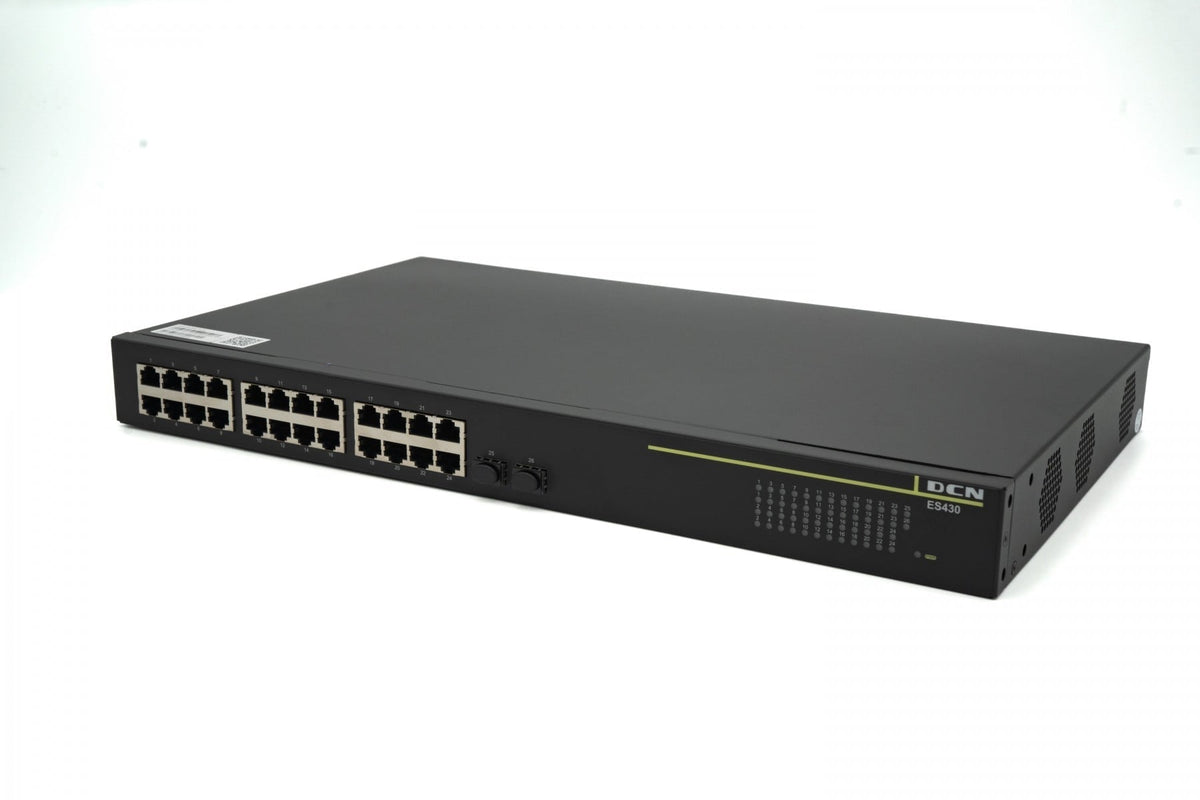 DCN Europe ES430-26P-POE 24x10/100/1000Base-T avec PoE+ (370W) + 2x1000Base-X