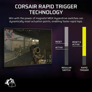 Clavier Corsair CH-91E911G-NA Gaming USB QWERTY US Anglais Noir