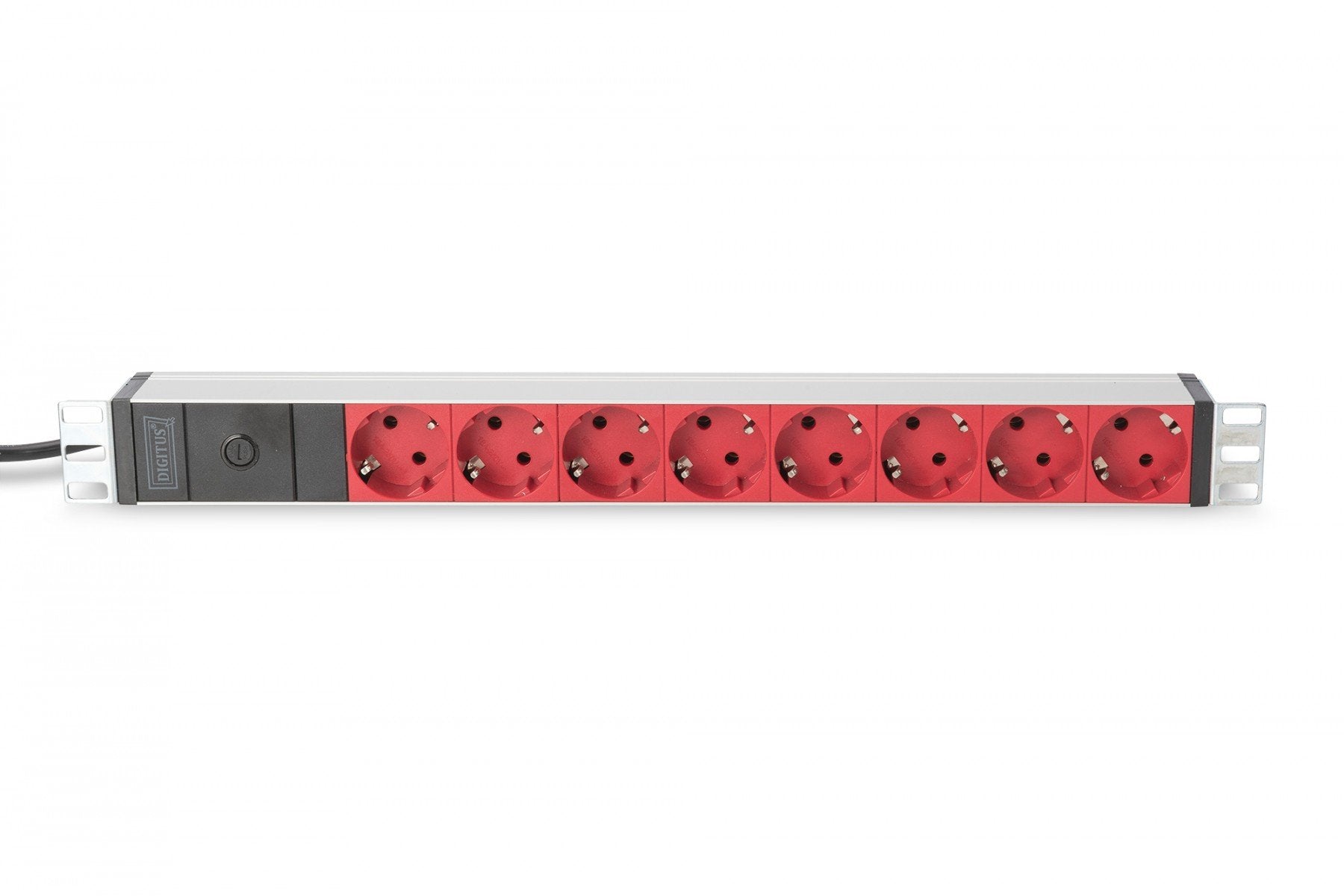 Digitus Bloc multiprise avec profilé en aluminium et préfusible, prise électrique a contact de protection a 8 sorties, connecteur IEC C14 pour câble d