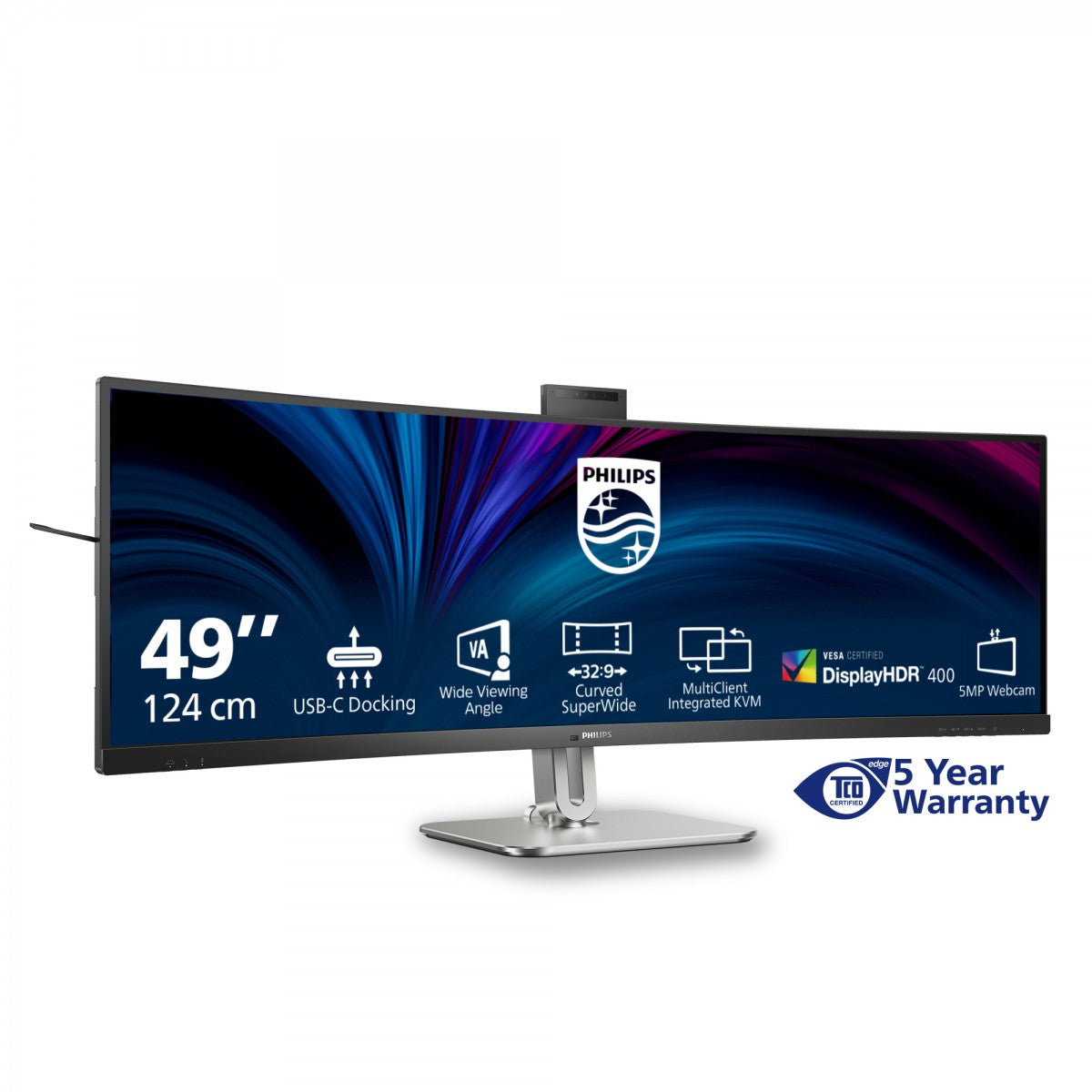 PHILIPS 49B2U5900CH/00 48.8p 5120x1440 VA Curved 1800R H/A 130mm SUPERWIDE USB-C 75Hz DP 2x HDMI USB HUB SPEAKERS