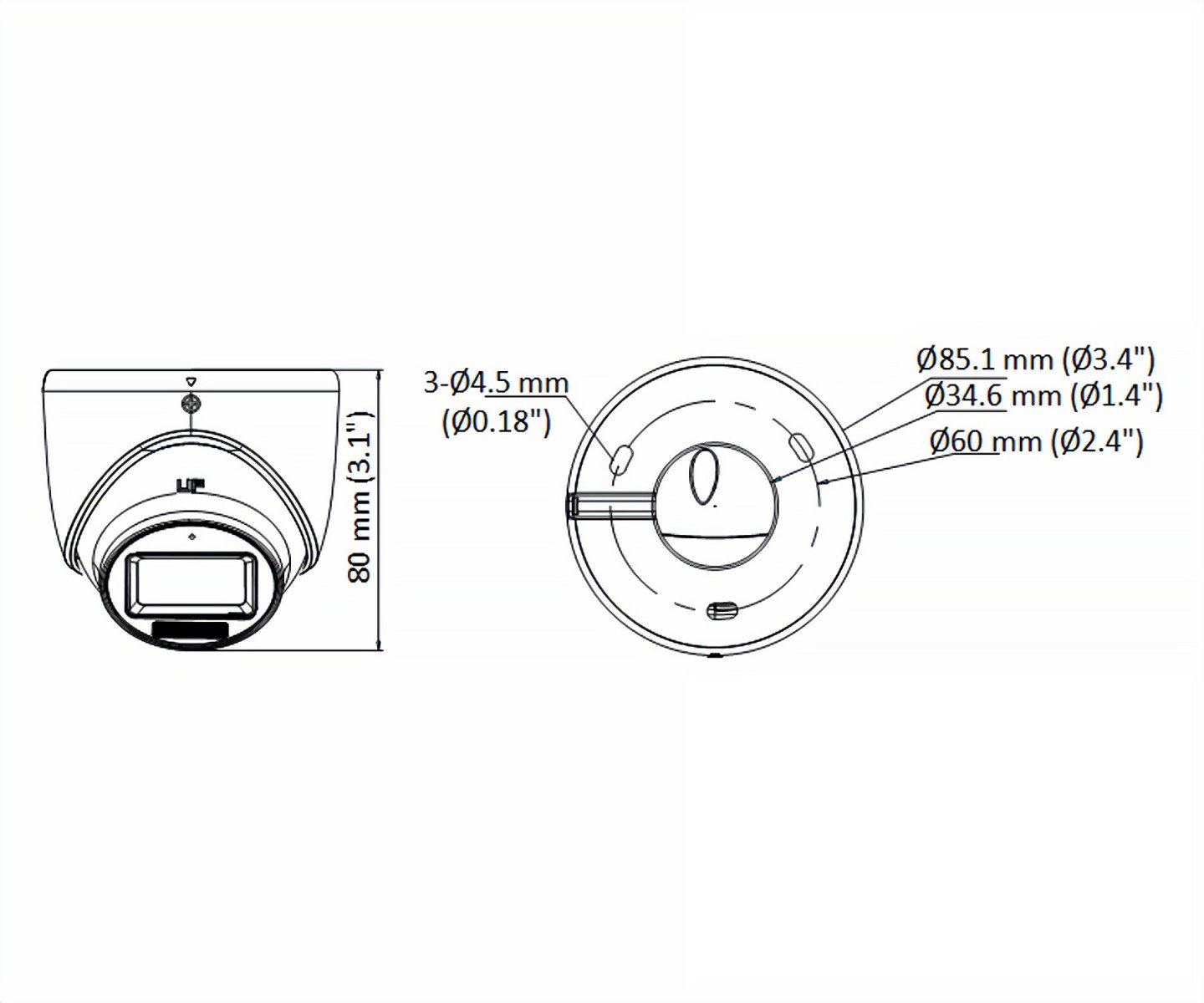 Hikvision DS-2CE76D0T-LMFS(2.8mm) Caméra Turret Intérieure Fixe Audio a Lumiere Hybride Intelligente 2MP