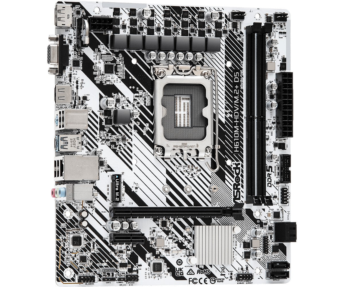 ASRock 90-MXBM50-A0UAYZ Carte mere H610M HDV Micro ATX avec support DDR5