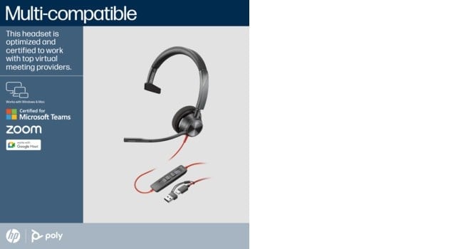Poly BW 3310 Mono -M USB-C HS+USB-C/A