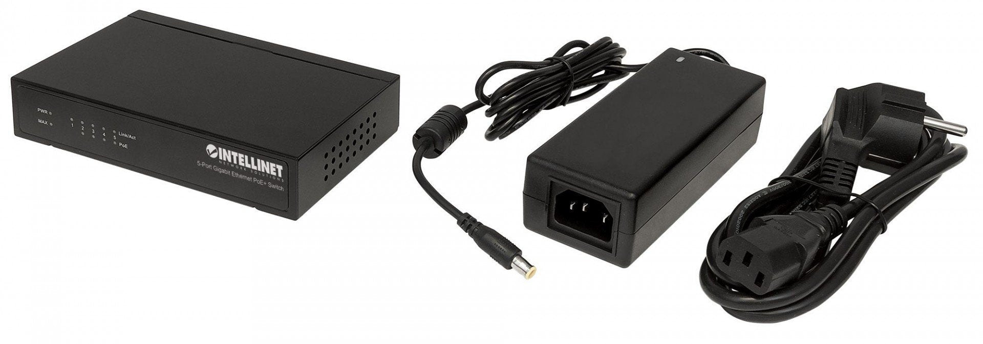 Intellinet 561228 commutateur réseau Non-géré Gigabit Ethernet (10/100/1000) Connexion Ethernet, supportant l'alimentation via ce port (PoE) Noir