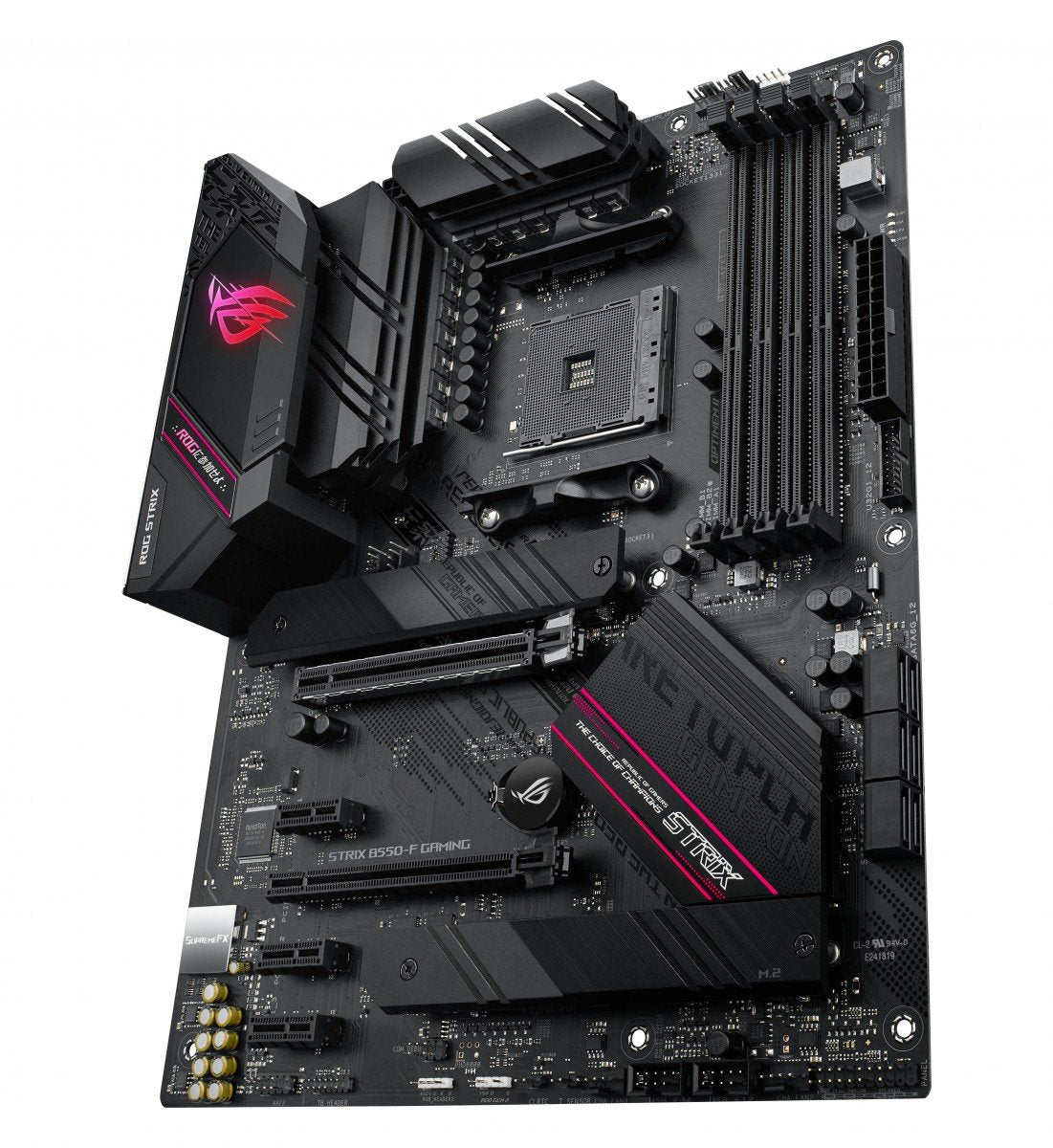 ASUS ROG STRIX B550-F GAMING ATX MB PCIe 4.0-ready dual M.2 USB3.2 Gen 2 Type-C plus HDMI2.1 and DisplayPort1.2 output support