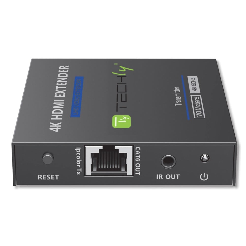 Techly IDATA EXT-565 Extenseur HDMI 2.0 4K60Hz jusqu'a 70m sur Cat6 avec IR