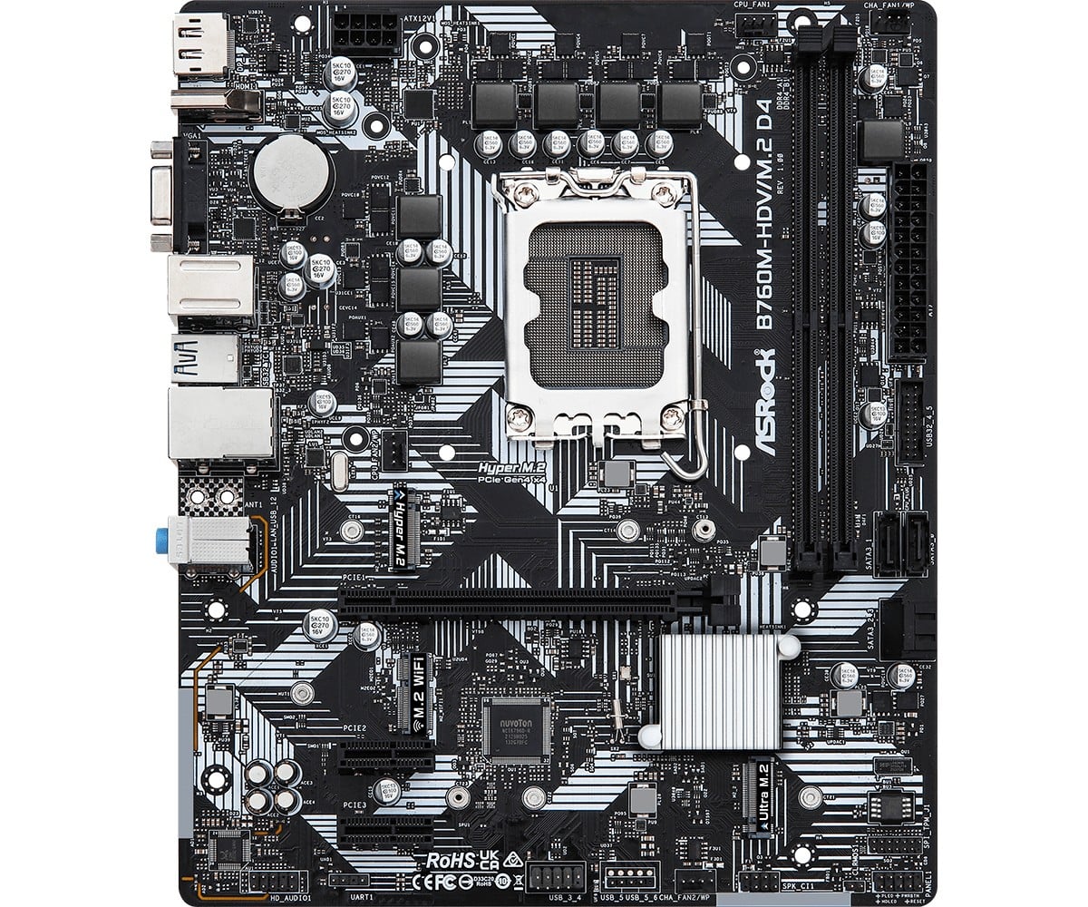 ASRock 90-MXBL40-A0UAYZ Carte mere B760M HDV Micro ATX avec support DDR4 et M.2