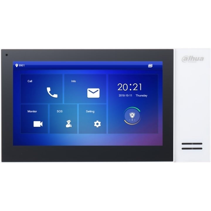 "Dahua VTH2421FW-P 7"" moniteur IP a écran tactile, 1024x600, PoE, intégration d'alarme, 8 Go de stockage"