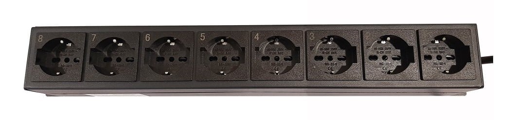 "Techly I-CASE STRIP-815I Barre de Rack 19"" 1.5U, 8x prises UNEL a l'arriere, 8x interrupteur a l'avant"