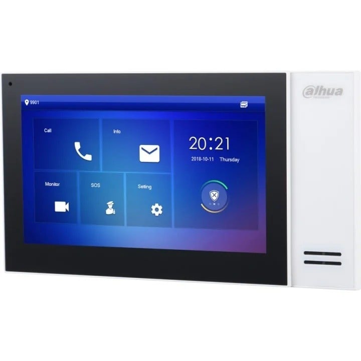 "Dahua VTH2421FW-P 7"" moniteur IP a écran tactile, 1024x600, PoE, intégration d'alarme, 8 Go de stockage"