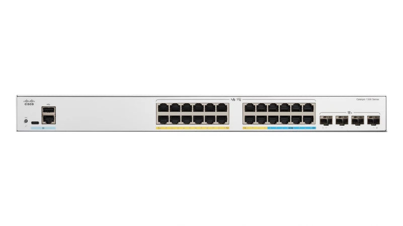 CISCO Catalyst 1300 24-Port Switch / 8-Port 2.5GE + 16-Port 1GE PoE+ with 375W power budget 4 x 10G SFP+ Uplinks