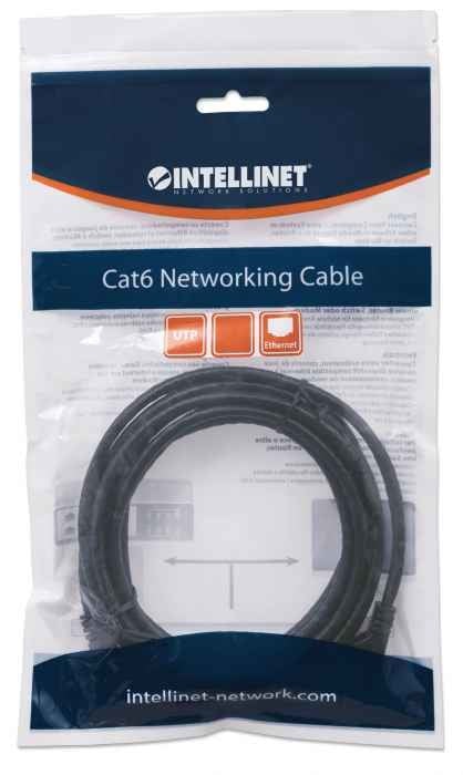 Intellinet 1m Cat6 câble de réseau Noir U/UTP (UTP)
