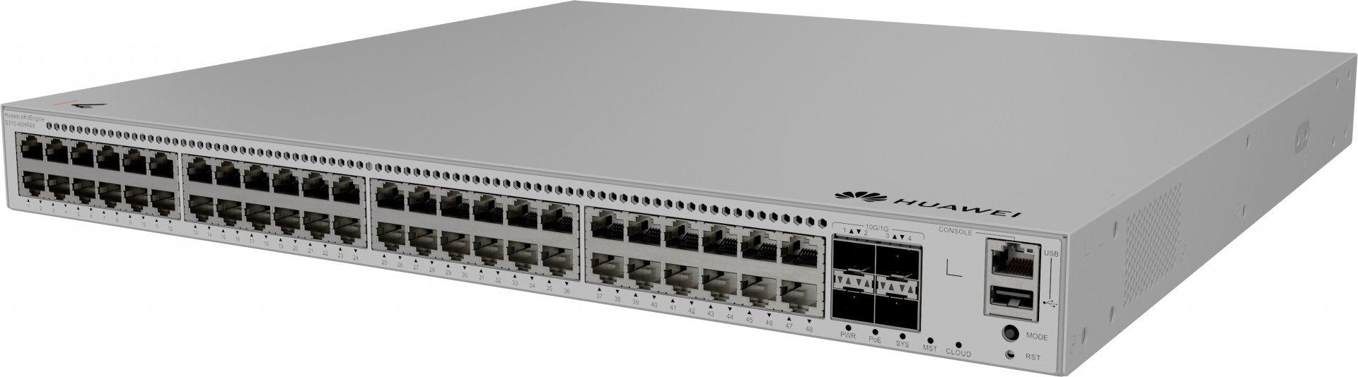 HUAWEI S310-48HP4X 48x10/100/1000BASE-T ports 846 W PoE+ 4x10GE SFP+ ports with 1xAC power module eKit