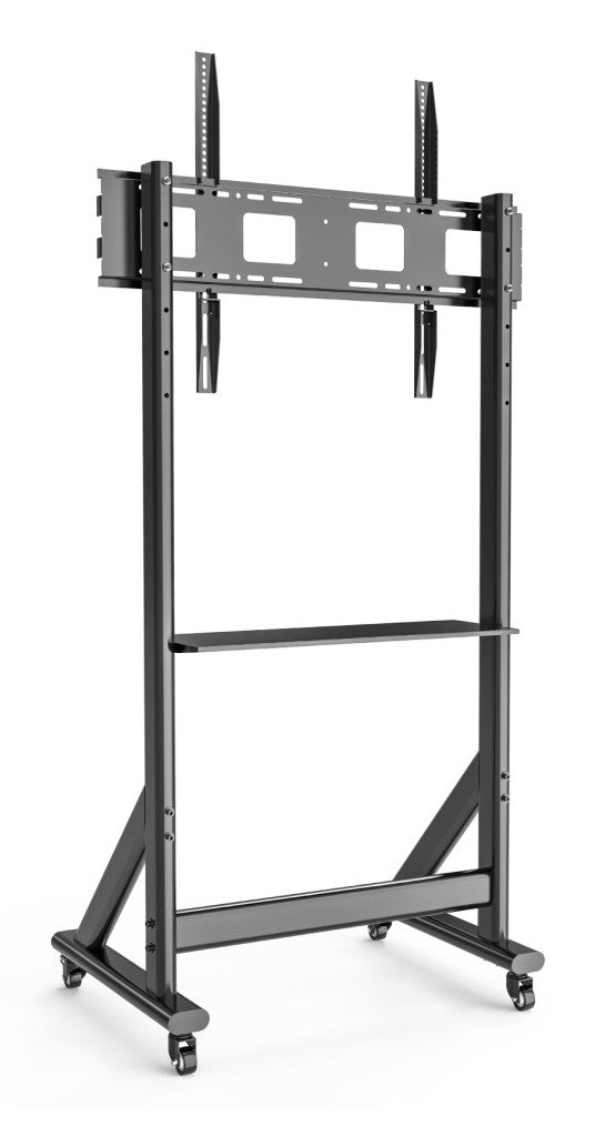 Techly ICA-TR7412 Support TV mobile 55-100” jusqu'a 120kg étagere AV réglable