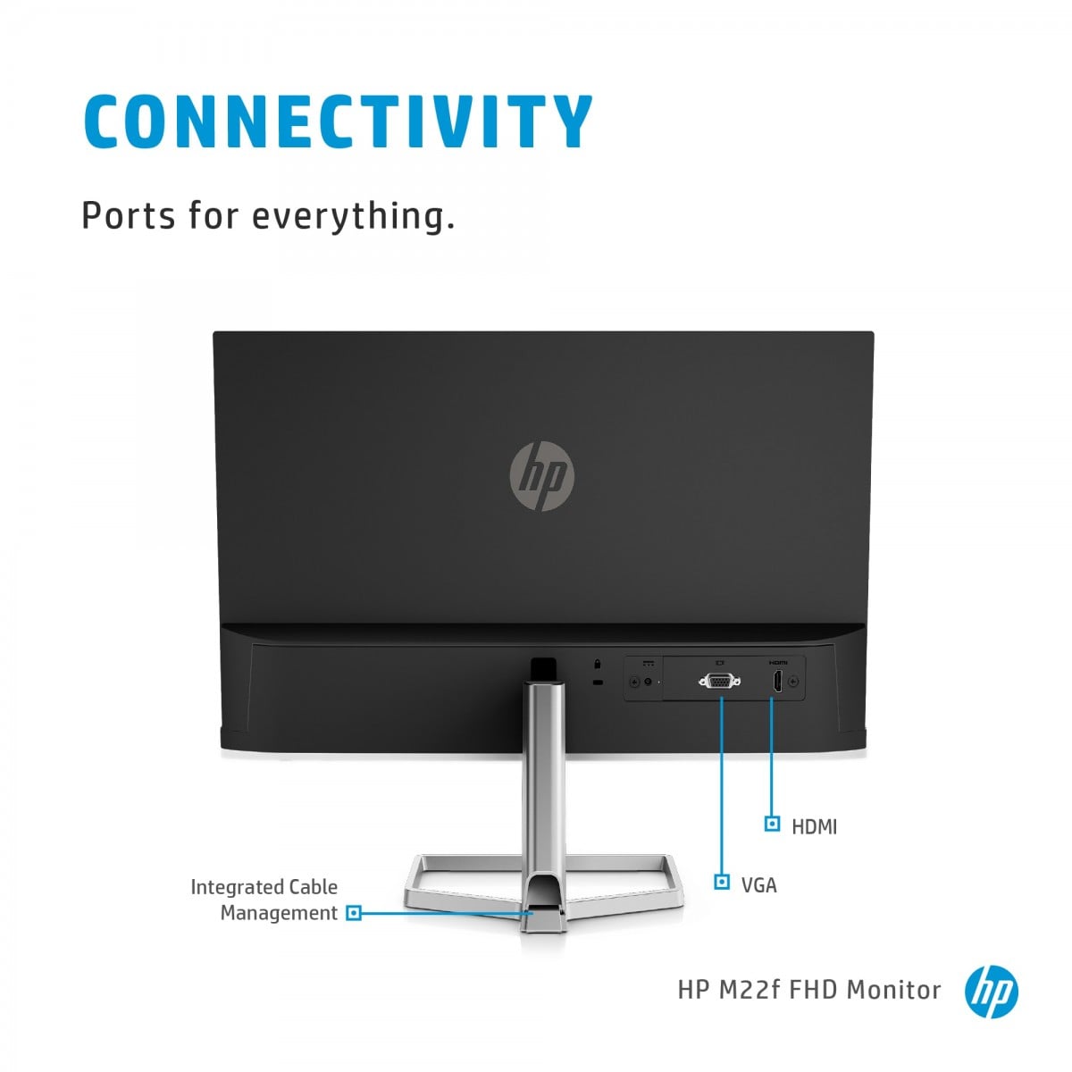 "HP M22f FHD Monitor écran plat de PC 54,6 cm (21.5"") 1920 x 1080 pixels LCD Noir"