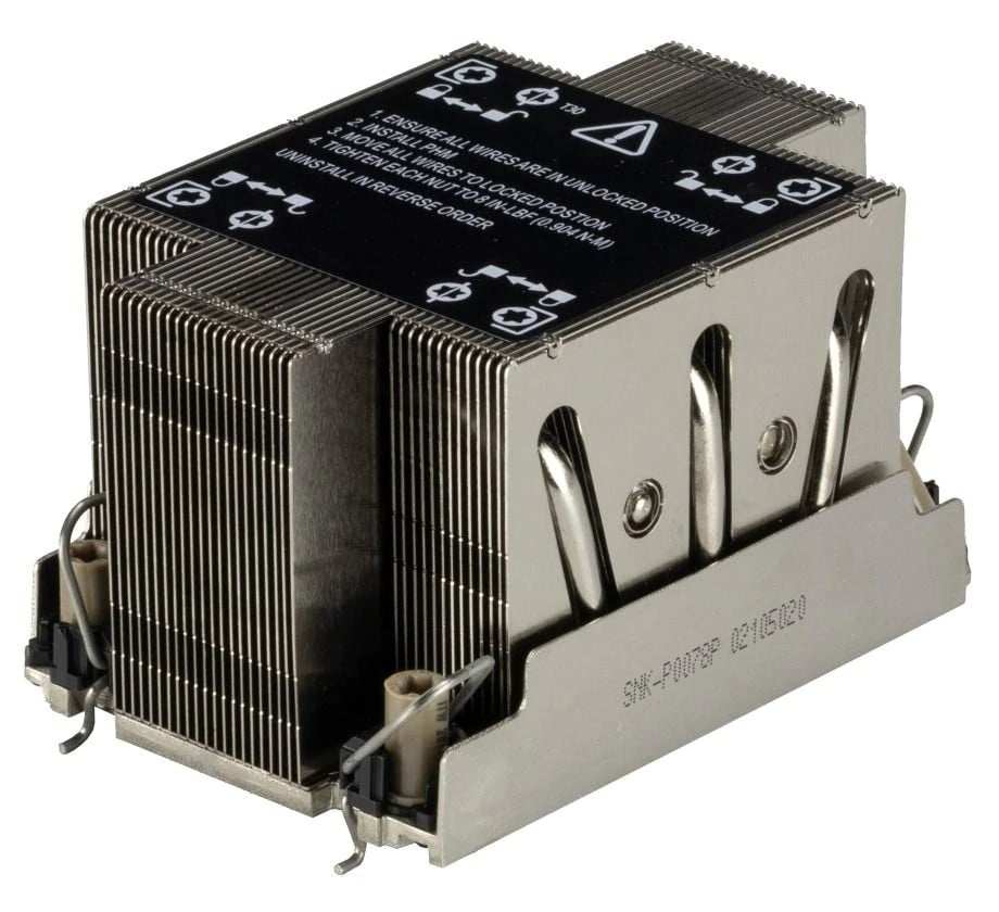 Supermicro SNK-P0078P systeme de refroidissement d’ordinateur Processeur Dissipateur thermique/Radiateur Noir, Acier inoxydable