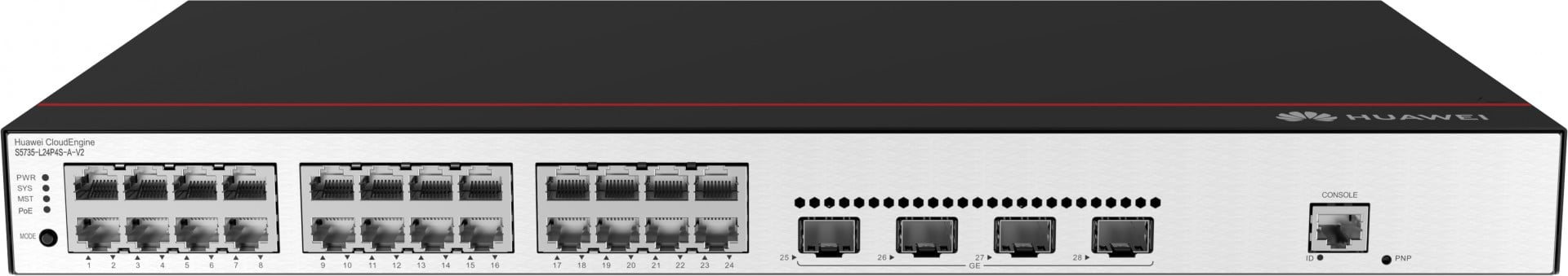 HUAWEI S5735-L24P4S-A-V2 24x10/100/1000BASE-T Ports 4xGE SFP ports PoE+ AC power