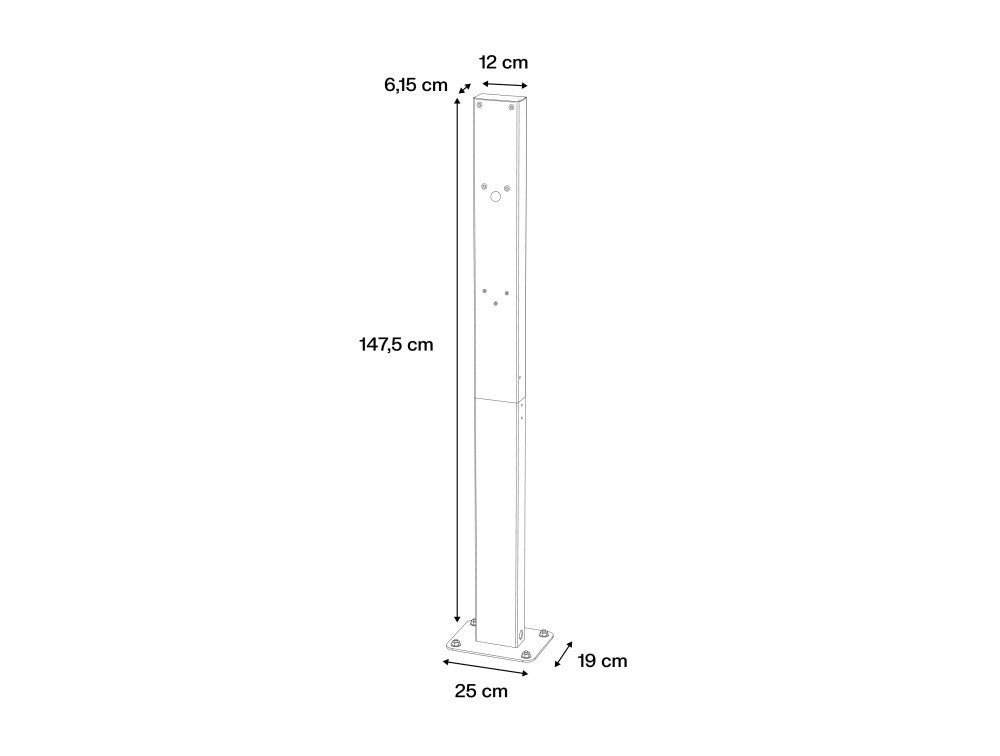 Green Cell EVGCAKHP1 HabuDen Post Poteau de montage pour borne de recharge EV HabuDen Wallbox