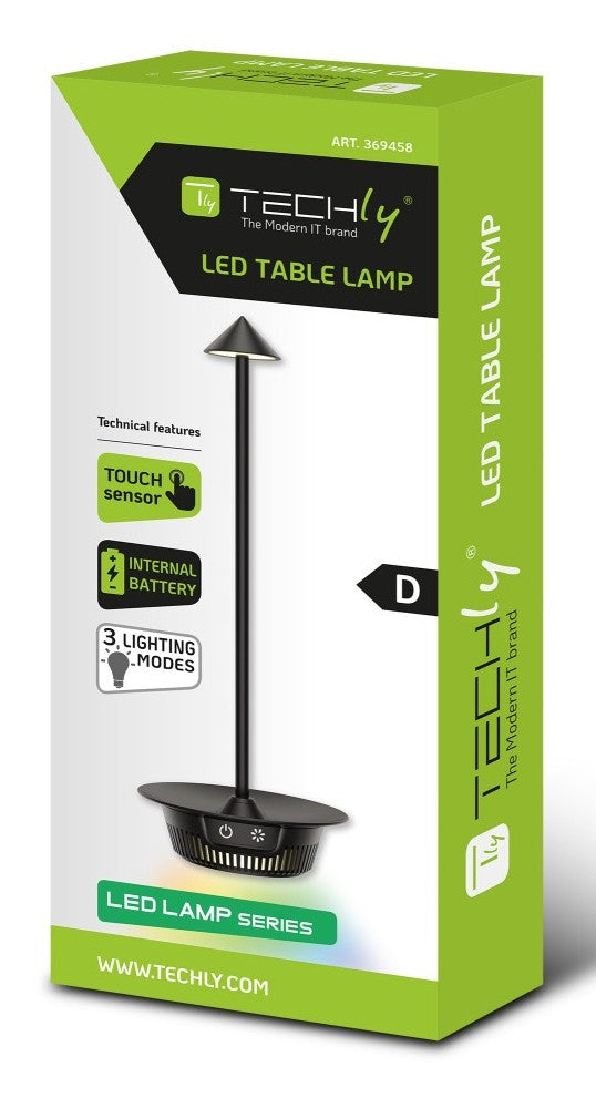 Techly I-LAMP-TABLE3 Lampe LED sans fil avec base tactile dimmable RGB