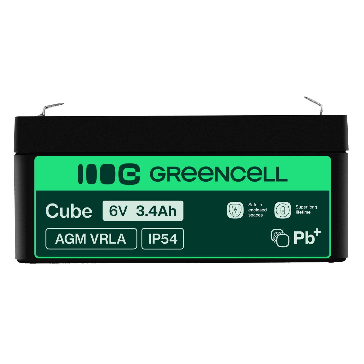 Green Cell Battery AGM VRLA 6V 3.4Ah - Battery - Mignon (AA)