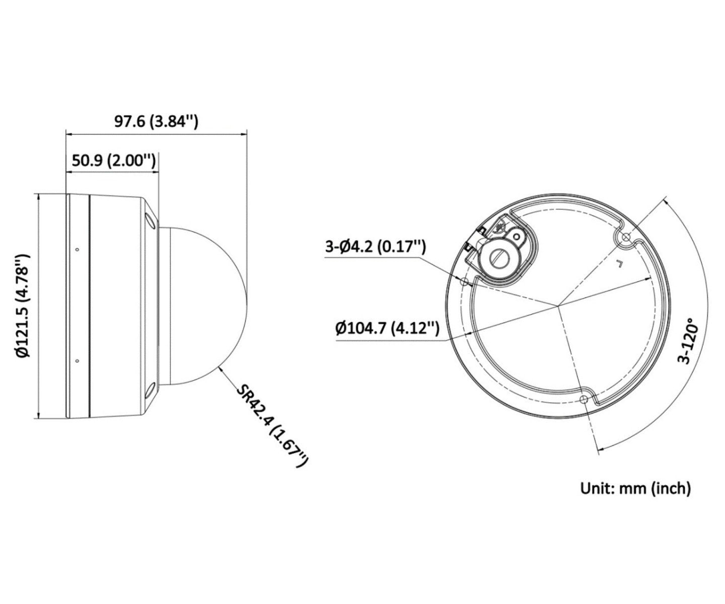 Hikvision DS-2CD2146G2H-ISU(2.8mm)(eF)/NOIR Caméra réseau dôme fixe 4 MP alimentée par Darkfighter