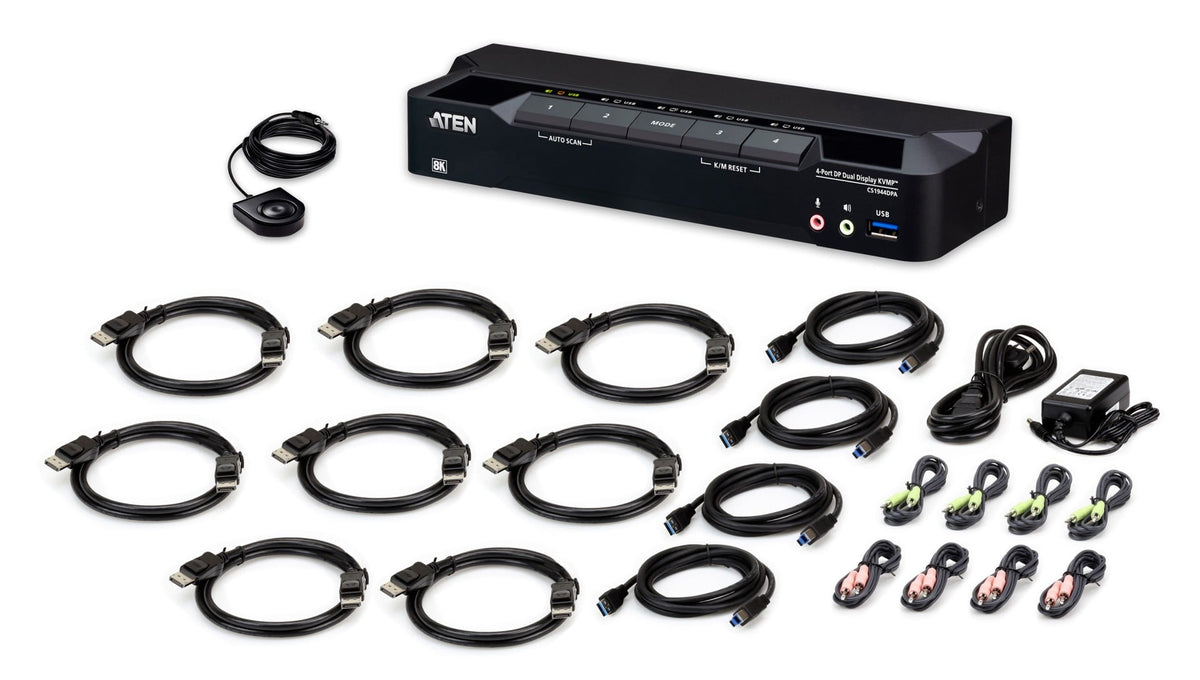Aten CS1944DPA-AT-G 4P USB3.0 8K DP Double Écran KVMP™ Sw