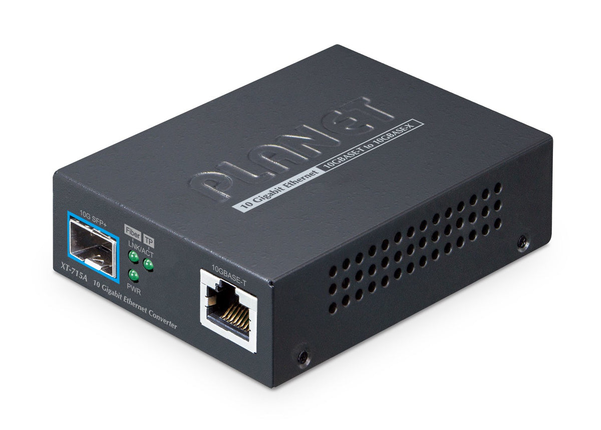 PLANET 10GBASE-T to 10GBASE-X SFP+ Media Converter Copper port - Converter - Kupferdraht convertisseur de support réseau Multimode, Monomode Noir
