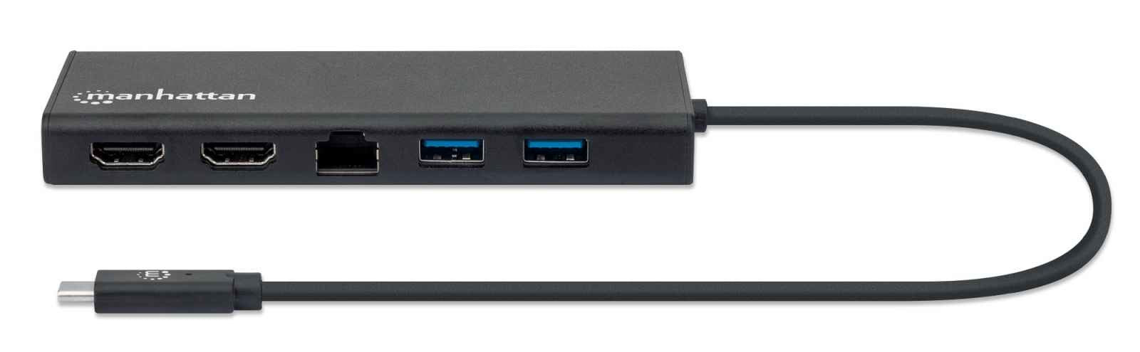 Manhattan 152747 Convertisseur USB-C 3.0 vers RJ45 2x HDMI