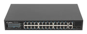 Lanberg RSFE-24P-2C-250 commutateur réseau Non-géré Gigabit Ethernet (10/100/1000) Connexion Ethernet, supportant l'alimentation via ce port (PoE) 1U Noir