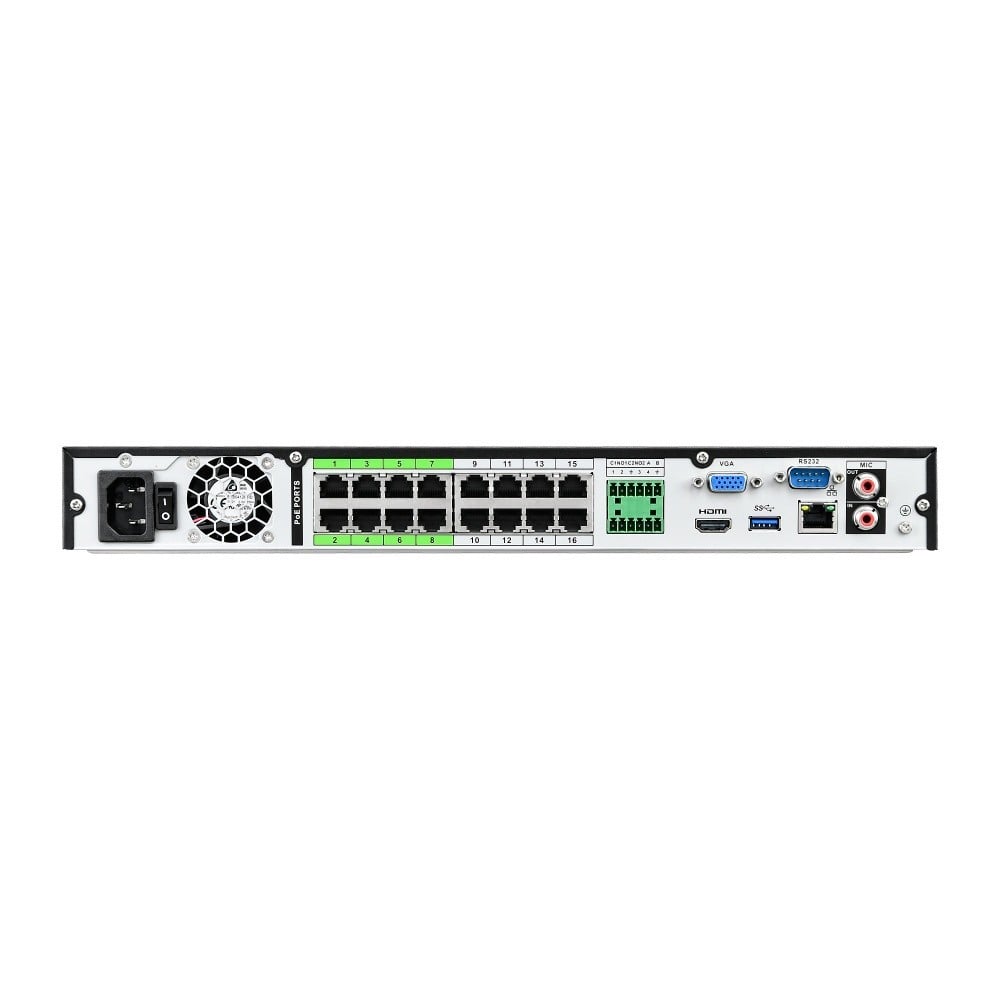 BCS BCS-L-NVR1602-A-4KE-16P(2L) Enregistreur IP 16 canaux avec PoE 130W et support de caméra 12MP
