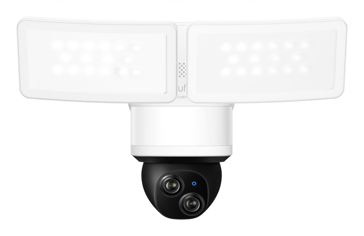 Eufy T8425321 Caméra de projecteur E340 Caméra extérieure avec projecteur de 2000 lm, objectif double 3K+2K, rotation 360°, IP65