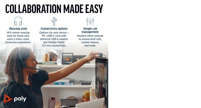 Poly BW 3225 USB-C HS+USB-C/A Bulk