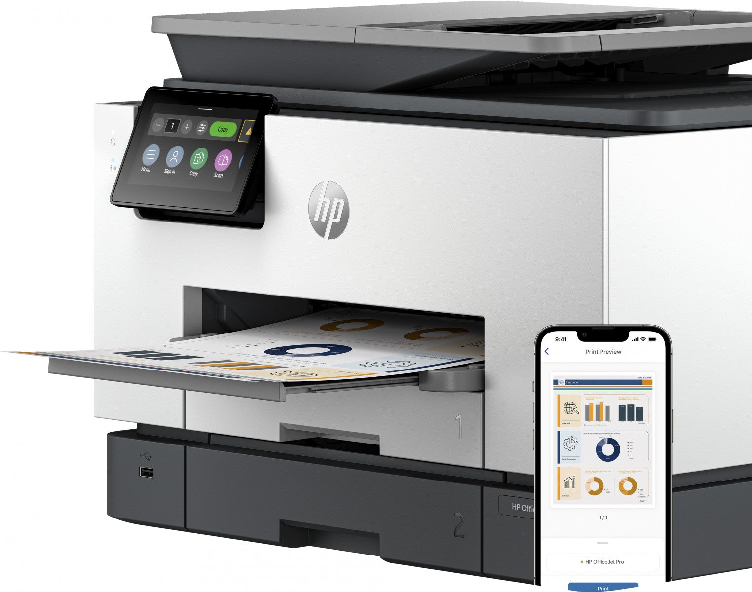 HP 4U561B#686 OfficeJet Pro 9130b Imprimante Couleur Tout-en-Un Sans Fil