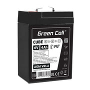 Batterie sans entretien Green Cell Cube AGM VRLA IP54 6V 4Ah pour systemes d'alarme, caisses enregistreuses, jouets
