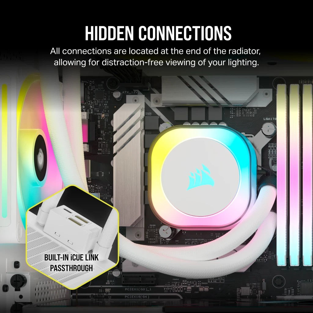 Corsair H100I Processeur Refroidisseur hybride 12 cm Blanc