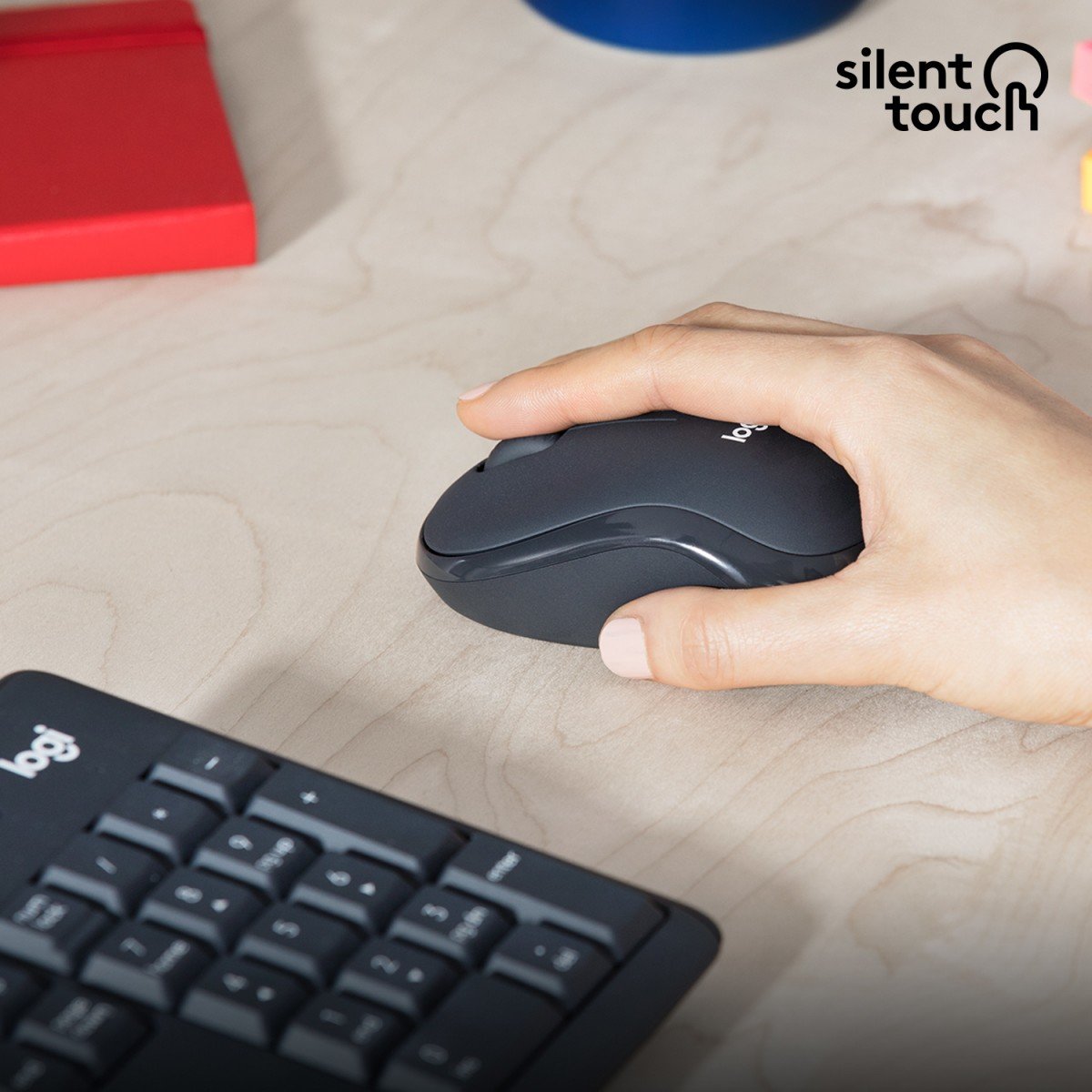 Logitech MK295 Silent clavier Souris incluse Bureau RF sans fil QWERTY US International Graphite