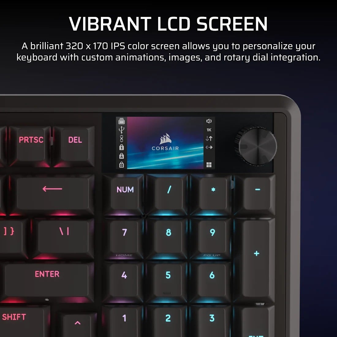 Clavier Corsair CH-91E911G-NA Gaming USB QWERTY US Anglais Noir