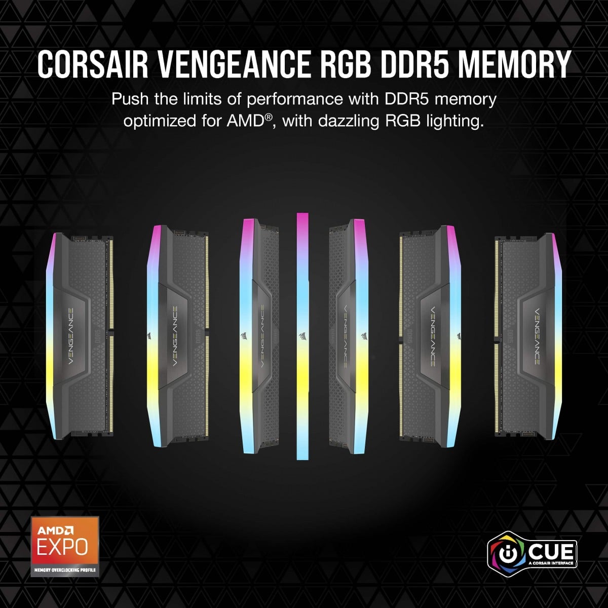 Module de mémoire Corsair Vengeance RGB CMH32GX5M2B6400Z32 32 Go 2 x 16 Go DDR5